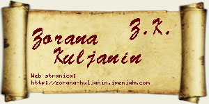 Zorana Kuljanin vizit kartica
